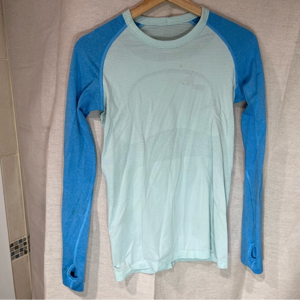 lululemon soul cycle Light Blue Long Sleeve Top